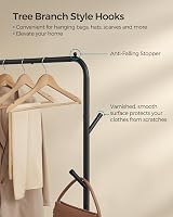 SONGMICS Clothes Rail Heavy Duty with Wheels Shelf Ink Black HSR131B01 view 6