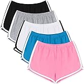 URATOT 5 Packs Soft Comfy Booty Cotton Workout Pants Breathable Lounge Dolphin Shorts Cycling Hiking Pants for Women