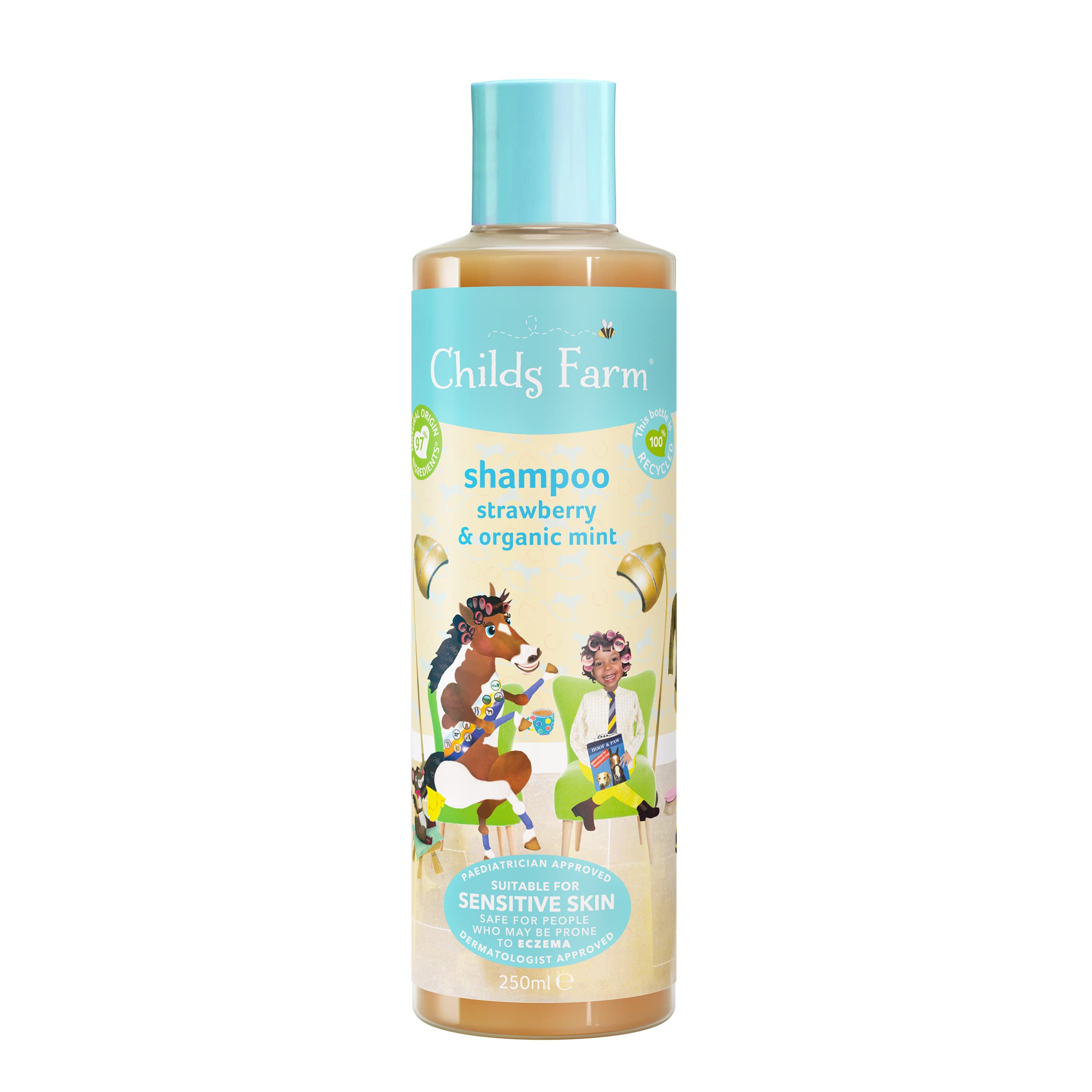 Childs Farm | Kids Shampoo 250ml | Strawberry & Organic Mint | All Hair Types | Detangles & Nourishes | Suitable for Dry, Sensitive & Eczema-prone Skin & Scalp — image 1