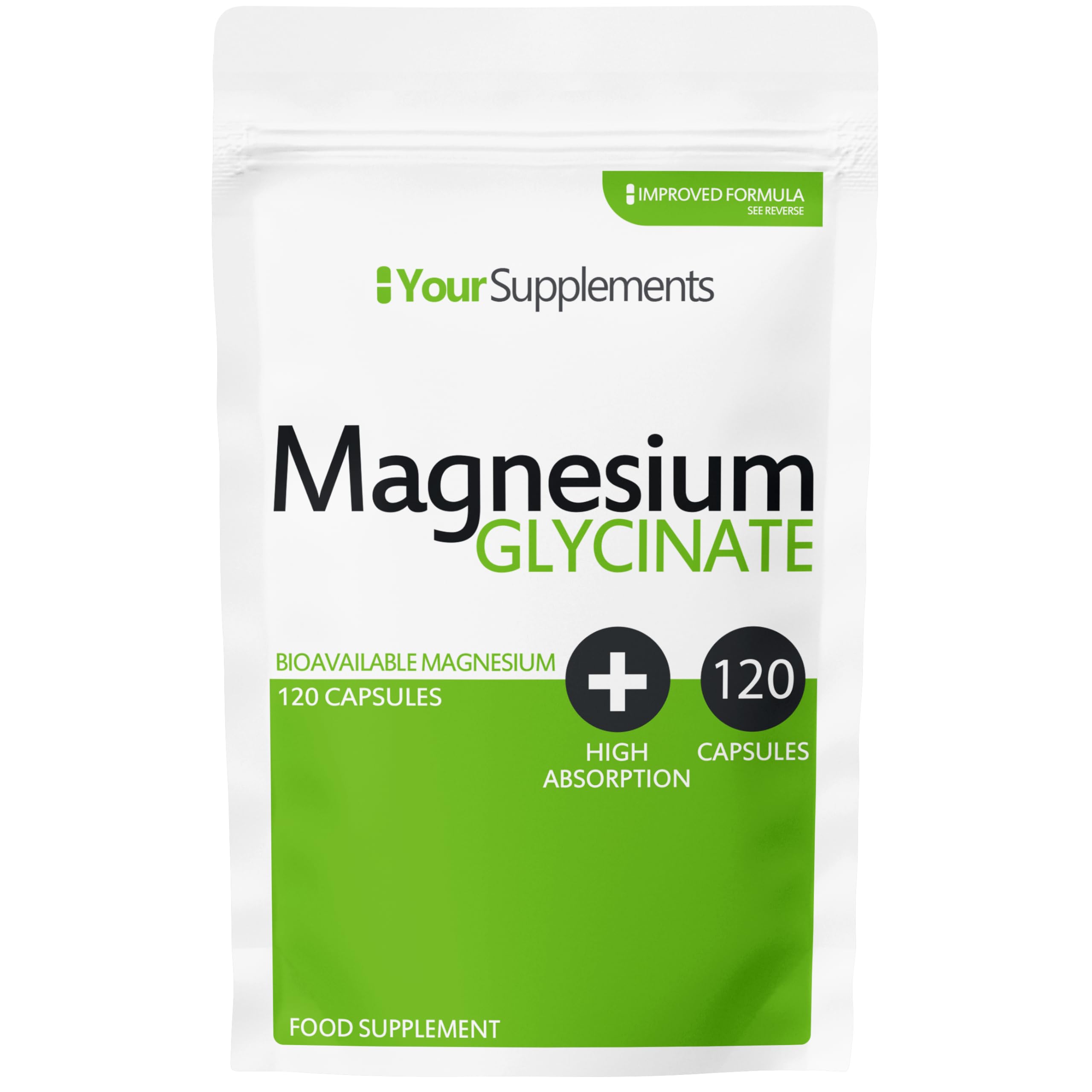 Magnesium Glycinate by Your Supplements | UK Made | True Unblended Bisglycinate | 120 High Absorption Capsules | Suitable for Vegetarians & Vegans — image 1