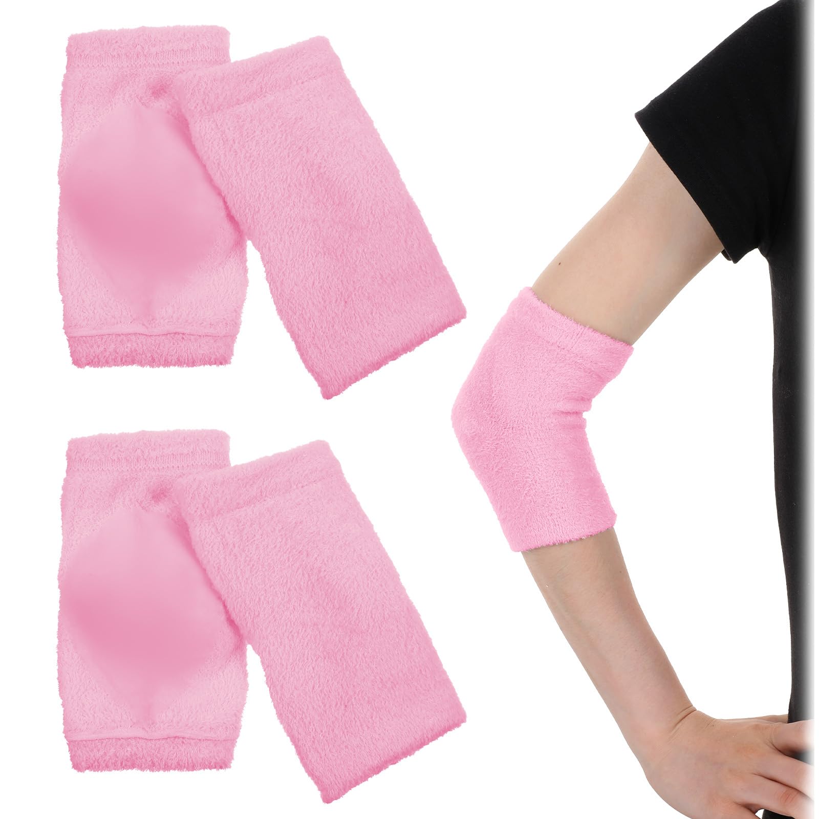 Photo 1 of Classicseali 2 Pairs Elbow Protectors for Elderly,Elbow Pads for Women, Elbows Moisturizing Sleeve, for Moist Chapped Dry Skin Care, Cover Heel Socks, Elbows Sleeves, Pink
