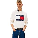 Tommy Jeans mens Medium Weight Crewneck Sweatshirt With Printed Flag Logo