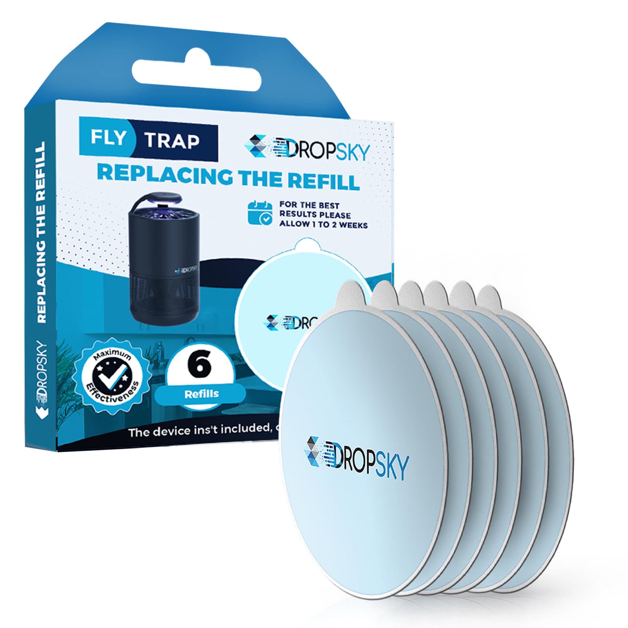 Photo 1 of DropSky Flying Insect Trap Refill- Plug in Bug Catcher Indoor Refills, Indoor Fly Trap, Indoor Fly Trap,Trap for Mosquitos, Bugs, Insects, Gnats, Moth and Fruit Flies -Plug in Refill (Pack of 6 DP06)