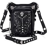 Chikencall Gothic Steampunk Waist Bag Drop Leg Arm Pack Waist Shoulder Fanny Pack Purse Pouch Black