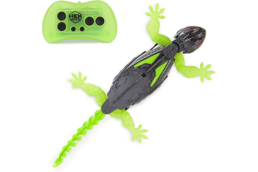 HEX BOTS Wall Crawler Gecko — Rechargeable Remote Control Robot That Climbs Walls