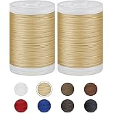 330 Yards FIVEIZERO Extra Strong Upholstery Thread,Cream Bonded Nylon Thread for Denim Leather,Craft,Machine,DIY and Home (2 Pack) CJ