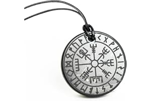 Karelian Heritage Shungite Pendant Round Shape | Healing Spiritual Natural Black Crystal Jewelry Pendant | Sacred Symbol Talisman Amulet Necklace for Meditation