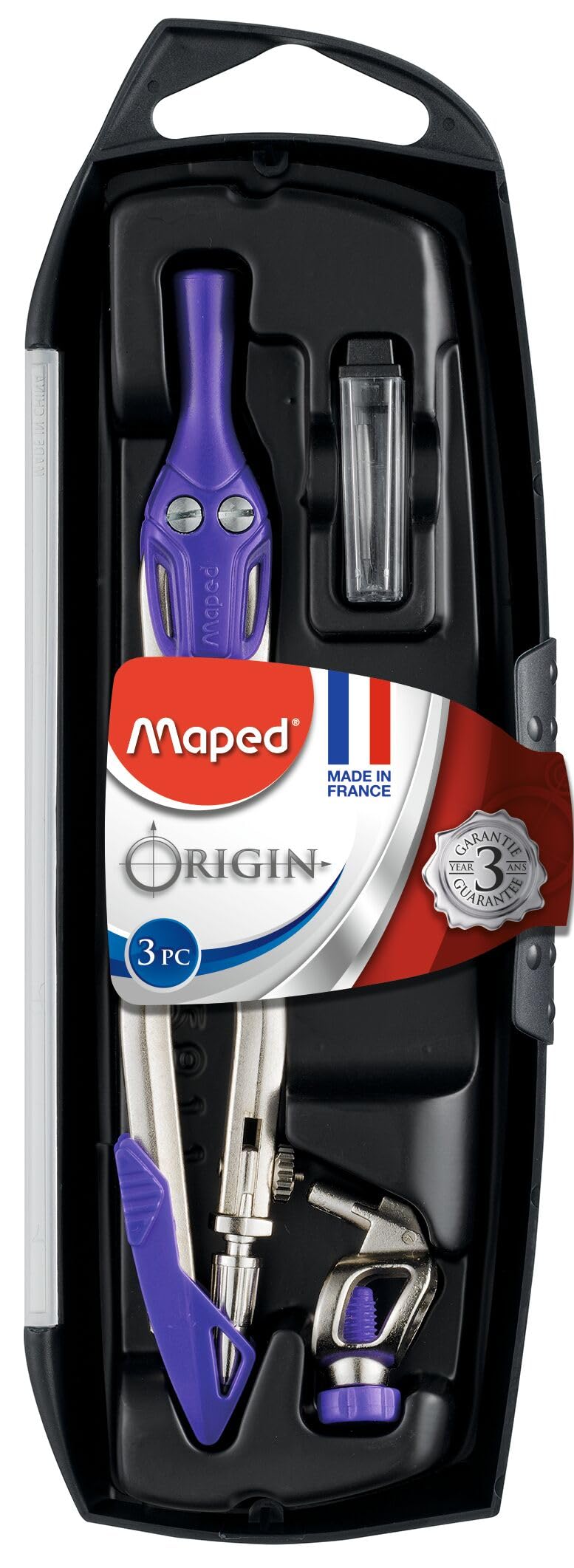 Maped 305811 Compass Set Origin, 3 Pieces, Assorted Colours