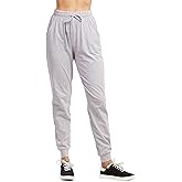 Sofra Wome's Jersey Cotton Jogger Pants with Side Pockets for Yoga Running Workout