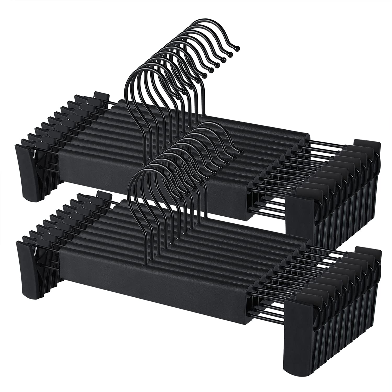 Trouser Skirt Hangers with Clip- Clothes Hangers for Skirts Trousers Pants(20 Pack)