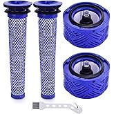 Leadaybetter Filter Replacement for Dyson V6 Absolute Total Clean Cordless Stick Vacuum, 2 Pack V6 Post HEPA Filters and 2 Pa
