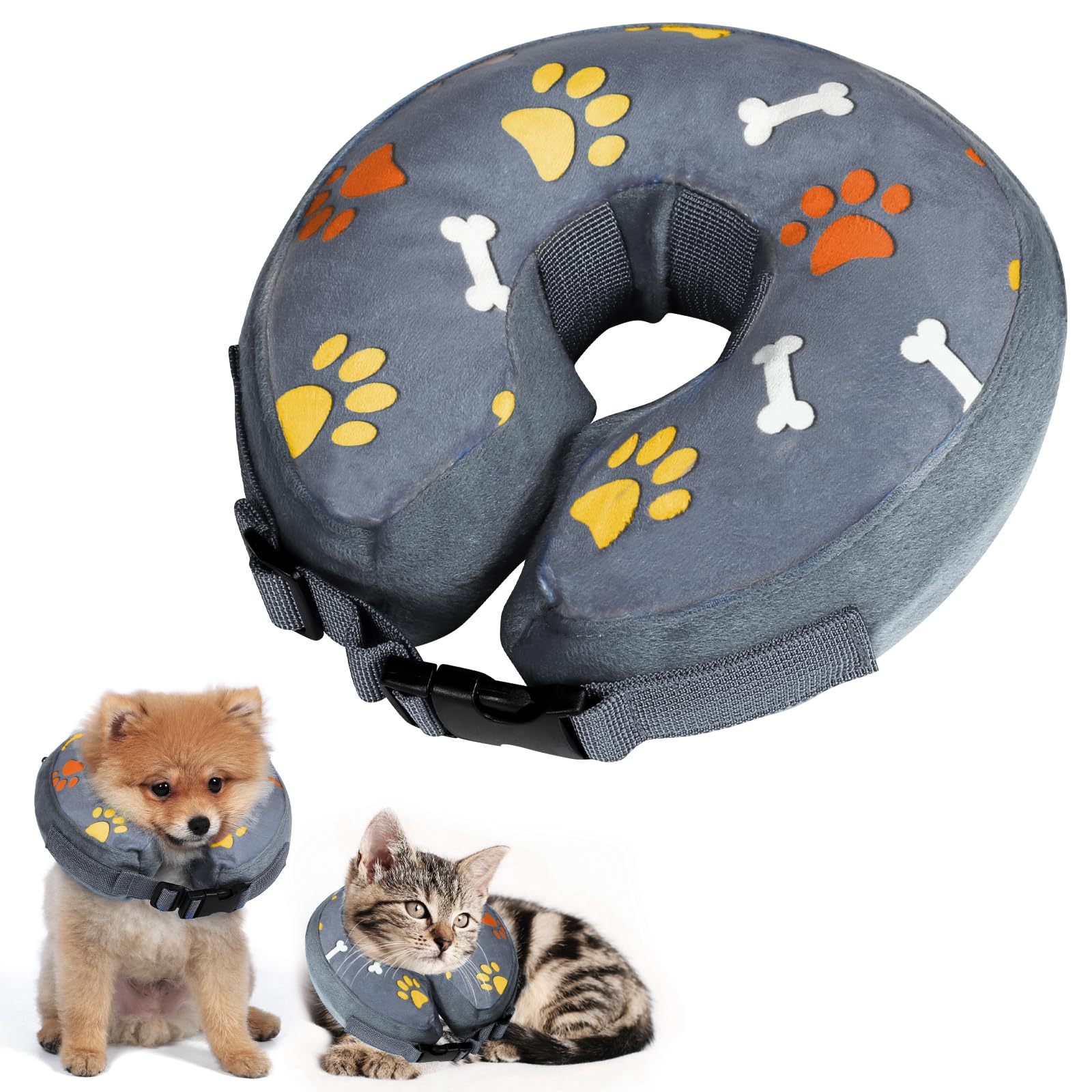ANWA Inflatable Dog Collars for After Surgery, Adjustable Buster Collars for Dogs, Soft Dog Cone Alternative