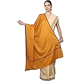 Exotic India Plain Kashmiri Kingri Shawl with Sozni Hand-Embroidery on Border