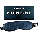 TheSleepGuard Pure Silk Sleep Mask [100% 6A Mulberry Silk, 22 Momme] Light Blocking Travel Essentials. Eye Masks for Sleeping. Black Oeko-Tex Blindfold. Eye Covers for Men & Women