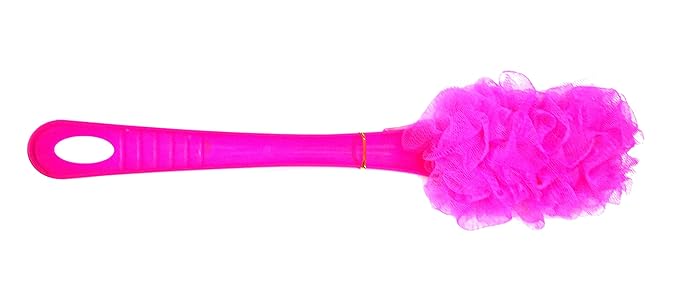 Sir Prize Nylon Luxury Bathing Body Cleansing Sponge Loofah Back Scrubber with Handle for Men and Women (Multicolour; 40 X 10 cm)