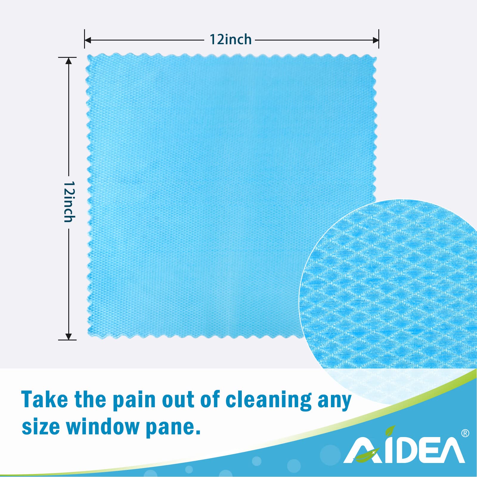 AIDEA Microfiber Glass Cleaning Cloth, 8PK, Premium Microfiber Glass and Window Cleaner, Lint Free Quickly Clean Windows, Glasses, Windshields, Mirrors, Stainless Steel, 12