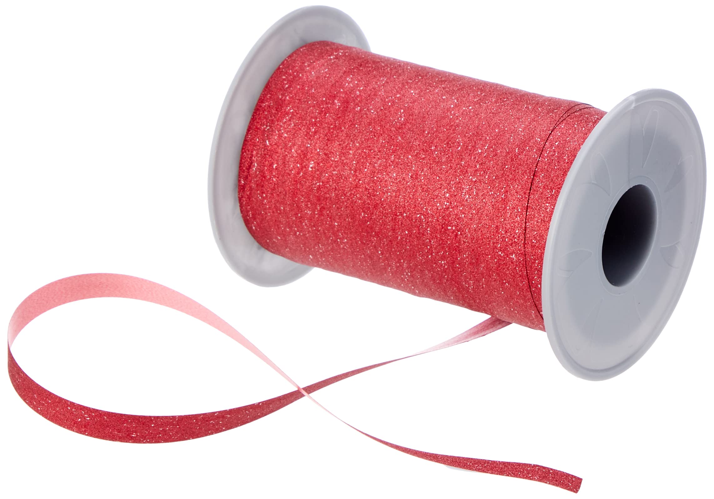 PRÄSENT - Poly Glitter Curling Ribbon Red 10 mm width, 100 m length — image 1