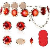 Ammiko 9PCS Raven Belt and Gems Raven Cosplay Waist Belt Red Gems Diamond Rhinestones Halloween Cosplay Accessories