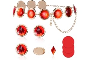 Ammiko Raven Belt and Gems Raven Cosplay Waist Belt Adjustable Red Gems Diamond Rhinestones Halloween Cosplay Accessories