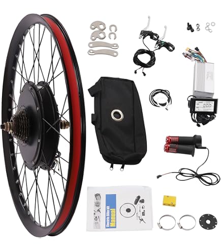 Kit Conversion Vélo électrique 52V 2000W - Moteur Brushless Moyeu Arrière, Roue, Batterie Li-Ion - NEUF