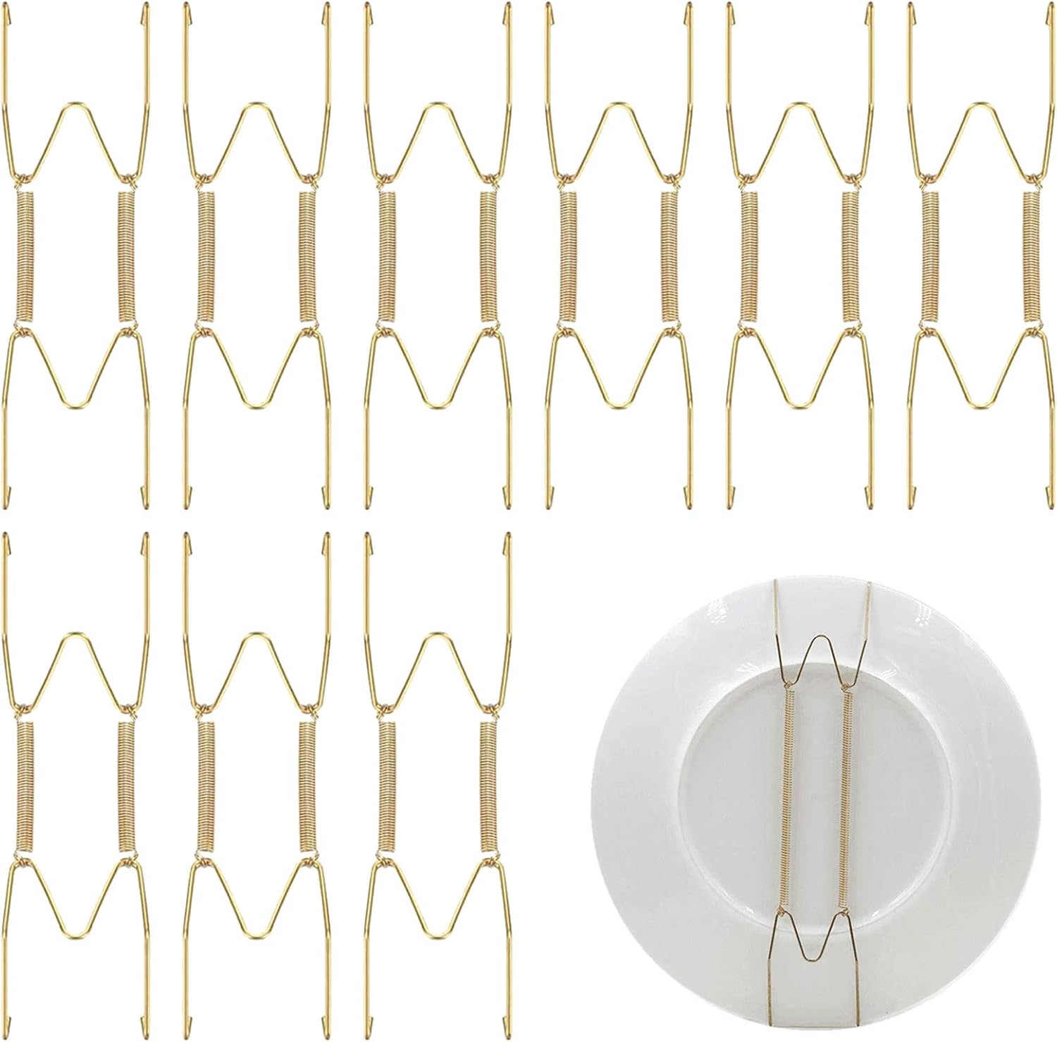 PROGARMENTS 10Pcs 8" Wire Plate Hangers, Decorative Wire Plate Hangers