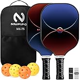 niupipo Pickleball Paddles Set of 2/4/1, USAPA Approved Graphite Carbon Fiber Pickleball Rackets, Polypropylene Honeycomb Core, Cushion 4.72In Grip, Bag/Cover, Pickle Ball Paddle Set for Men Women