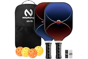niupipo Pickleball Paddles Set of 2/4/1, USAPA Approved Graphite Carbon Fiber Pickleball Rackets, Polypropylene Honeycomb Core, Cushion 4.72In Grip, Bag/Cover, Pickle Ball Paddle Set for Men Women