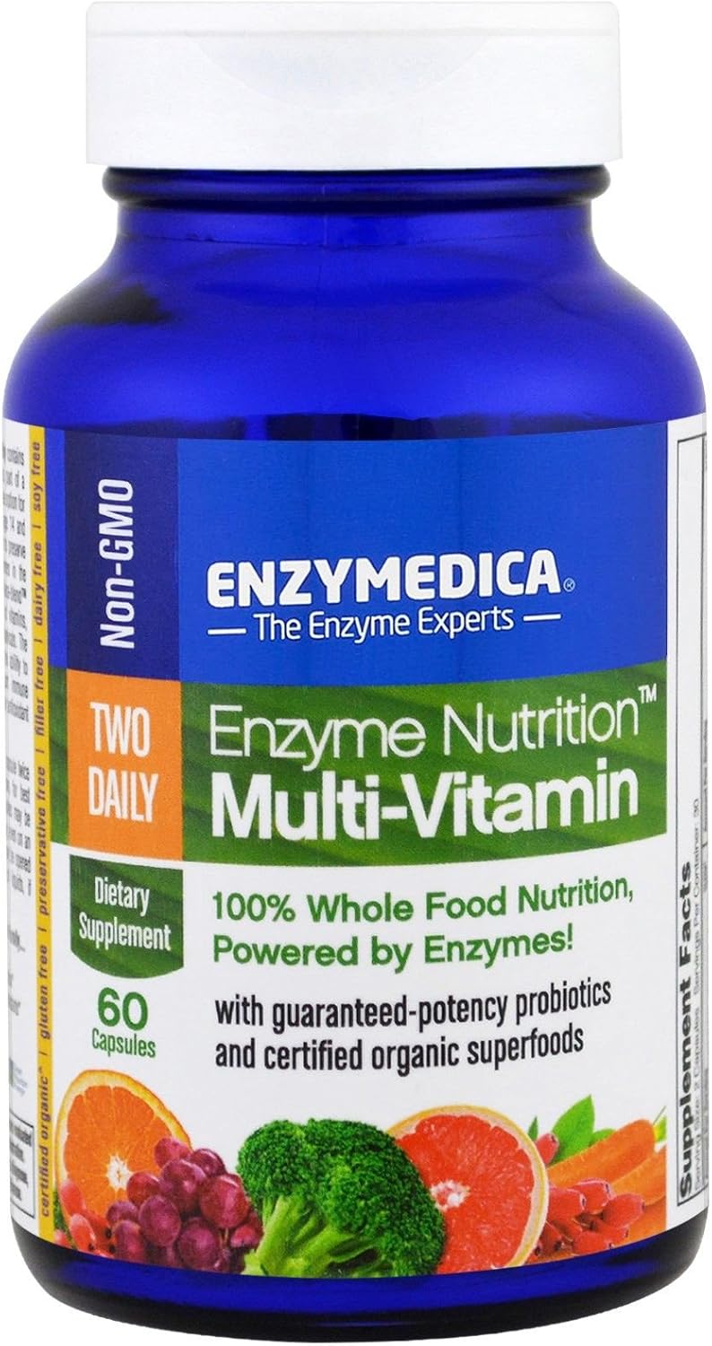 Enzyme Nutrition - Two Daily Multi-Vitamin, 100% Whole Food Nutrition, 60 Capsules