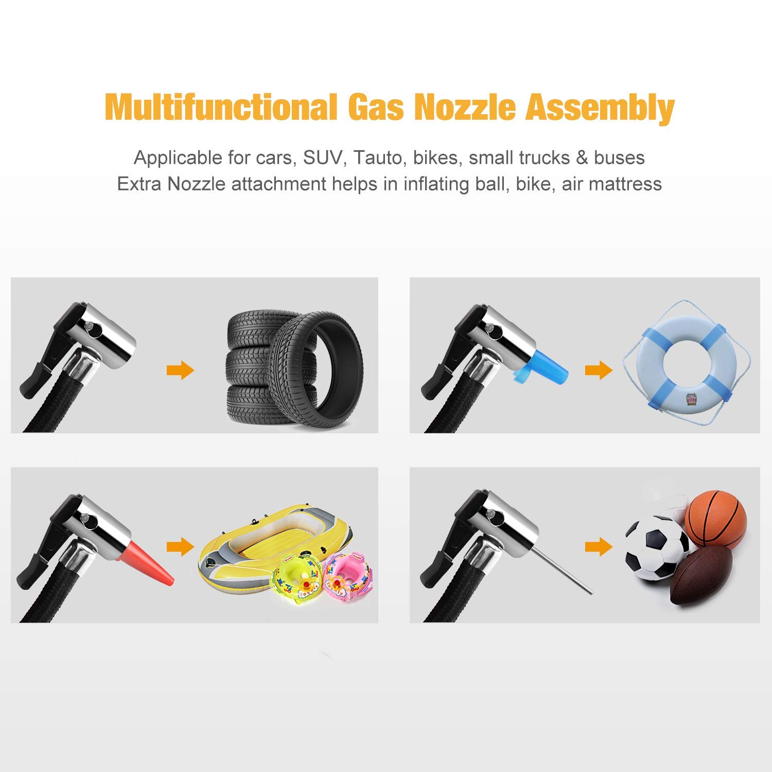 GOOACC 030102 12V DC 150Psi Portable Electric Auto Air Compressor Pump and Car Tire Inflator Pre-set Pressure Auto Shut Off