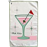 Funny Golf Towel, Printed Golf Towels for Golf Bags with Clip, Golf Gift for Men Husband Boyfriend Dad, Birthday Gifts for Fan -19th Hole