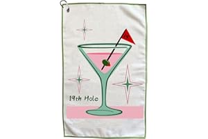 BOTOGIFT Funny Golf Towel, Printed Golf Towels for Golf Bags with Clip, Golf Gift for Men Husband Boyfriend Dad, Birthday Gifts for Golf Fan -19th Hole