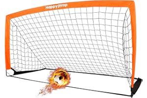 Happy Jump Soccer Goal 7'x5', 6.6‘x3.3', 5'x3.6', 4'x3', 3'x2.2' Soccer Net for Kids Backyard