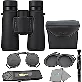 Nikon Monarch M5 8x42 (16767) Black Binoculars Bundle with Lens Pen, and Cleaning Cloth, Compact High Powered Binoculars for Adults for Hunting, Bird Watching, and Hiking Essentials, Lightweight