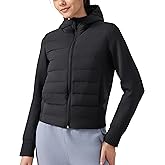 Yvette Women's Lightweight Warm Puffer Jacket with Hood Full Zip Insulated Winter Running Coat with Pockets