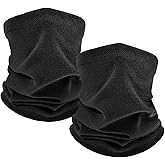 MOBUR 2 Pack Winter Neck Gaiter, Neck Warmer Face Scarf, Windproof Face Mask Cover Cold Weather Scarf for Men and Women