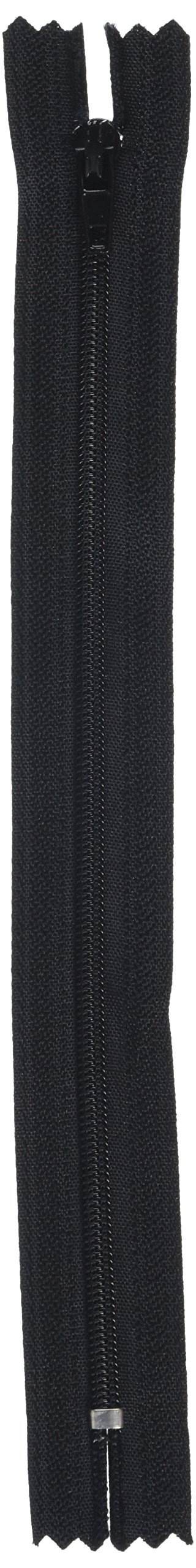 LEDUC Zip-5pc Nylon zips-Size 20cm, Black, 12x12x2 cm