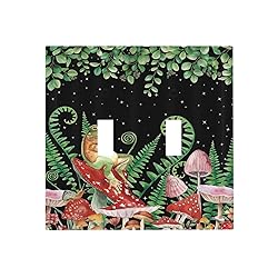 Boho Mushroom Cute Frog Double Toggle Light Switch