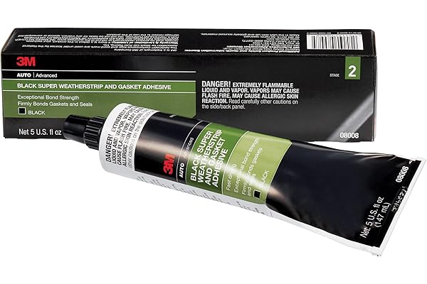 3M Black Super Weatherstrip and Gasket Adhesive, 08008, 5 fl oz, 1 Per Pack