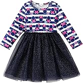 Disney Frozen Elsa Princess Cinderella Ariel Jasmine Rapunzel Baby/Toddler Dress, Ruffle Long-Sleeve Mesh Overlay Tulle Dress