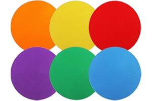 Emhumn 4inch & 9inch Poly Spot Markers for Agility Dot for Gym/PE Training, Dance, 6/12/24 Pcs Round Multiple Color & Size Rubber Non-Slip Spot Marker for Games, Floor Dots and Sport Activities