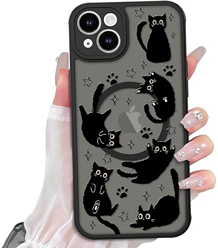Japanese Lucky Cat Comic iPhone Case Magsafe対応 IPhone 15 14 12 13 Magsafe Case Japanese Maneki Neko Lucky