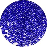 Bala&Fillic Transparent Royal Blue Color 4mm Seed Beads About 1200pcs/100Grams in Bag, 6/0 Glass Craft Beads for Making Bracelet and Necklace (Transparent Royal Blue)