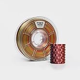 R3D Tri Color Silk PLA Filament, Co-Extrusion 3D Printer Filament 1.75mm, 30-370 mm/s High Speed PLA, Dimensional Accuracy +/- 0.02 mm, 1KG Plastic Spool (Silk Red-Gold-Black)