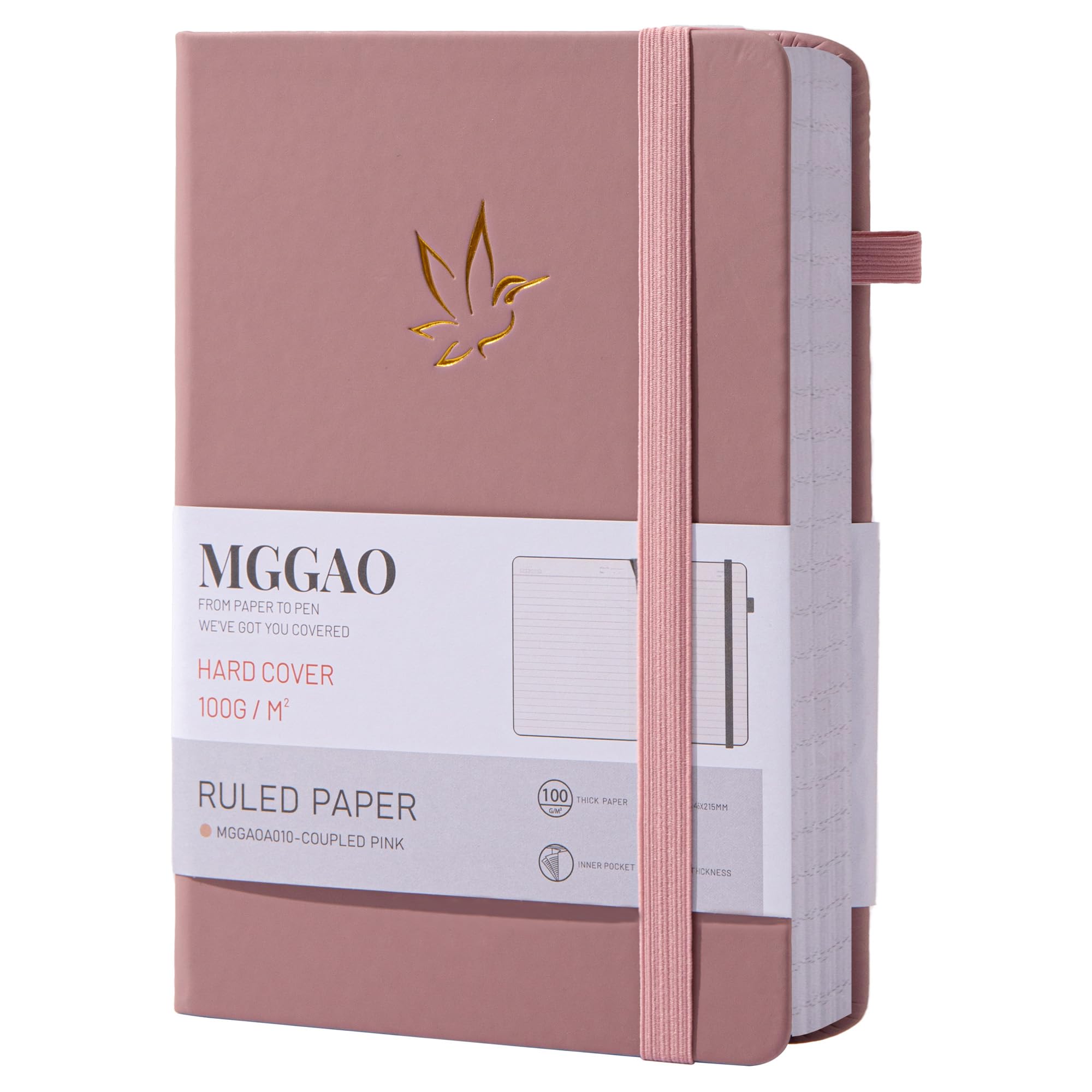 MGGAO Lined Journal Notebook, Journals for Writing, Wide Lined with 320 Pages, Hardcover Notebook for Journaling Writing, 100 GSM Thick Paper, A5 Size, Work Business Study