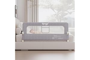 Kincongi Bed Rail for Toddlers, 59 Inch Swing Down Toddler Bed Rails with Wider U-Shape Base, Breathable Baby Bed Rail Guard for King, Queen, Full, Twin Bed Rail for Baby