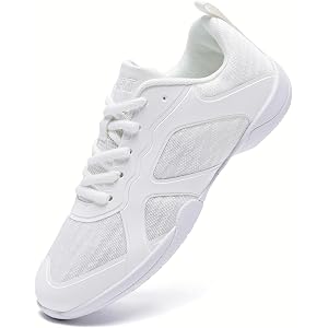 HWJHMX White Cheer Shoes for Girls & Women - Breathable Soft Comfortable Cheerleading Sneakers for Youth Training Competition