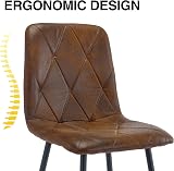 Artist Hand Set of 6 Dining Chairs Faux Suede Brown Metal Legs view 6