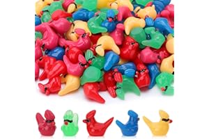 Guiqulai 100PCS Mini Resin Red Cardinal Bird Figurines to Hide Tiny Bird Figurine Cute Animal for Christmas Ornaments DIY Cra