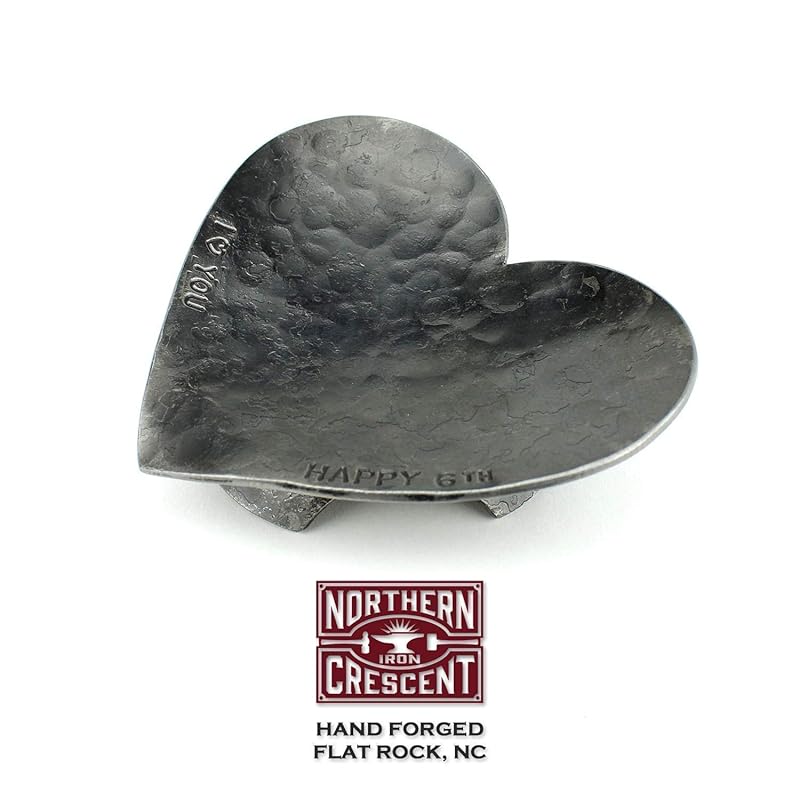 Hand Forged Heart Ring Dish, Anniversary Gift For Her