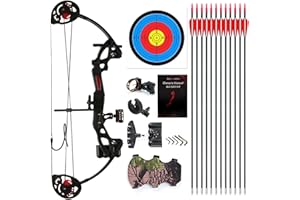 Lanneret Compound Bow and Archery Sets - Right Hand Archery Compound Bows 15-29 lbs Draw Weight Adjustable for Youth and Beginners，Hunting Bow Kit for Beginner